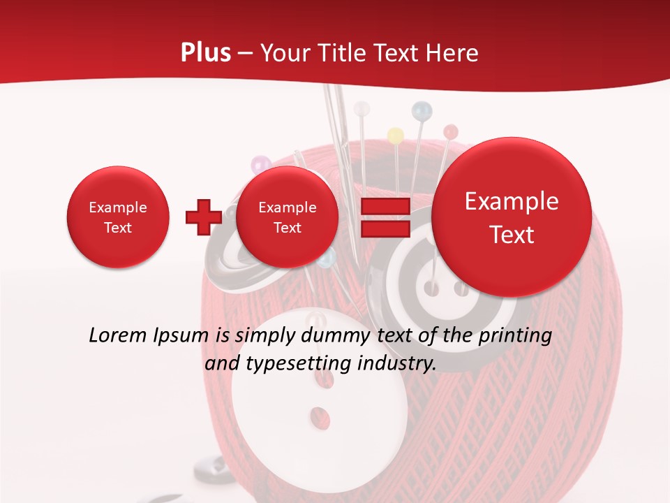 Red Sewing Accessory PowerPoint Template