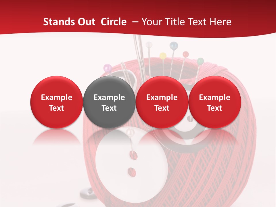 Red Sewing Accessory PowerPoint Template