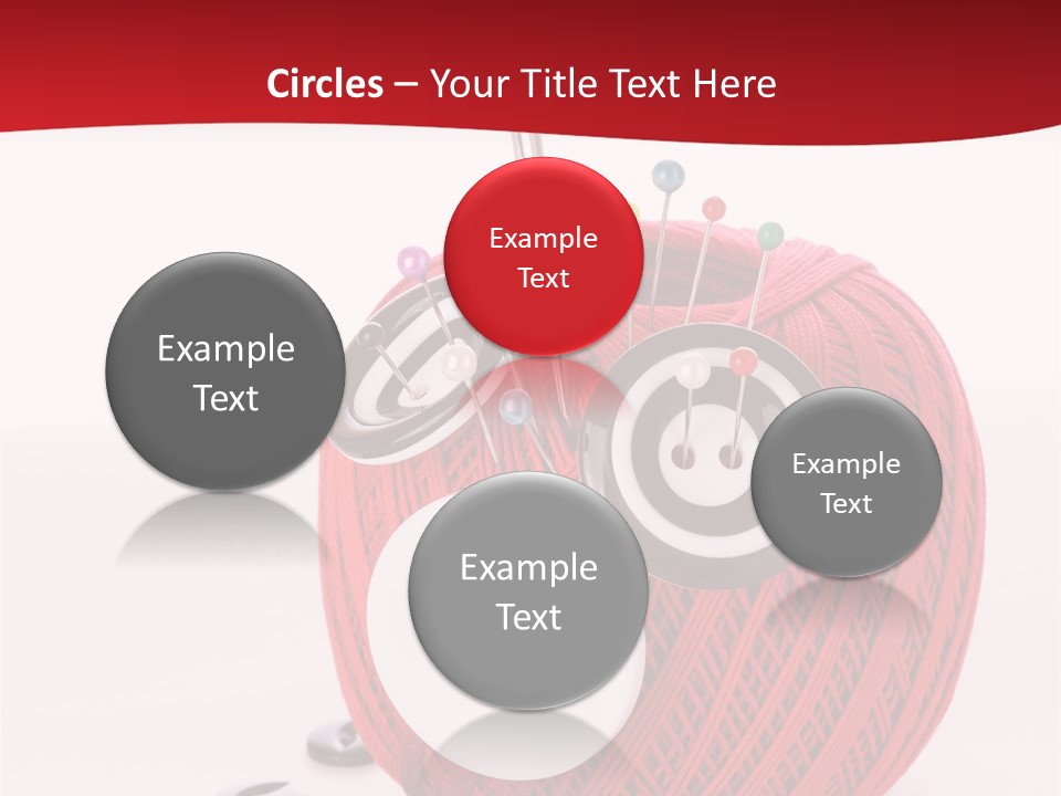 Red Sewing Accessory PowerPoint Template
