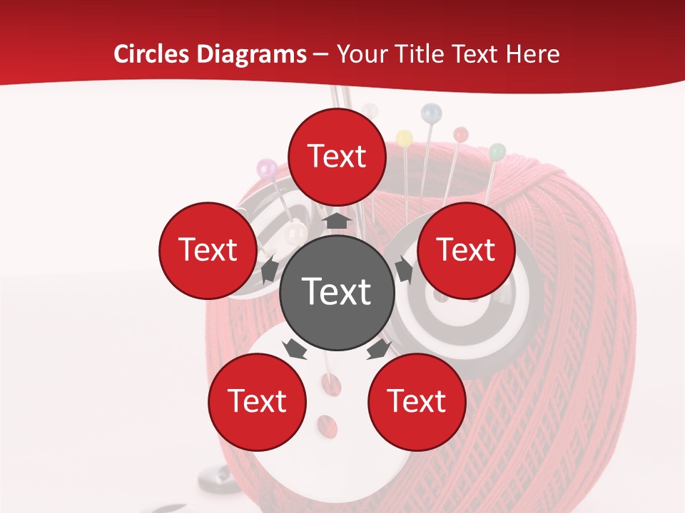 Red Sewing Accessory PowerPoint Template