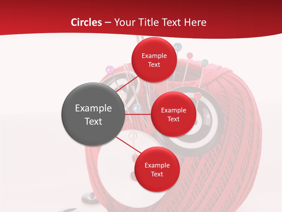 Red Sewing Accessory PowerPoint Template