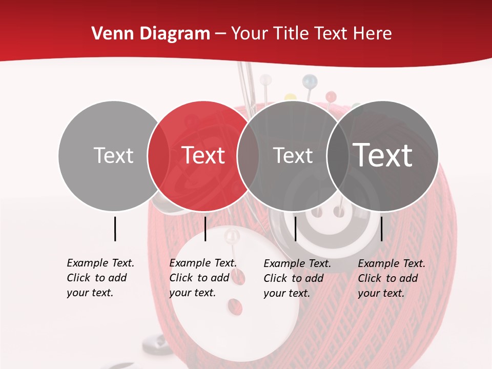 Red Sewing Accessory PowerPoint Template