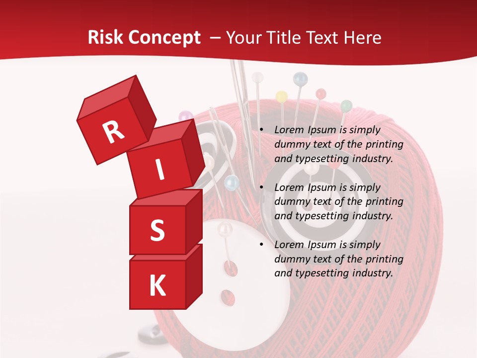 Red Sewing Accessory PowerPoint Template