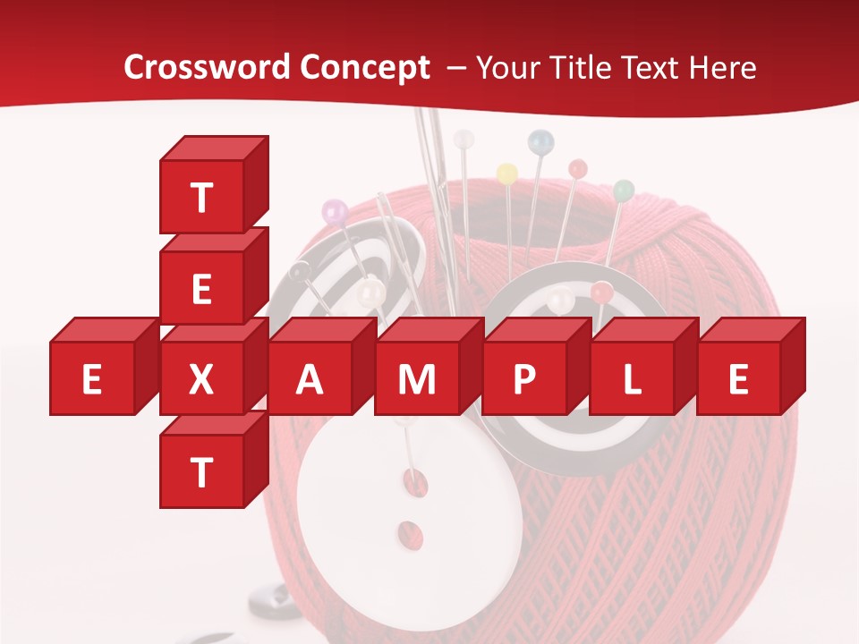 Red Sewing Accessory PowerPoint Template