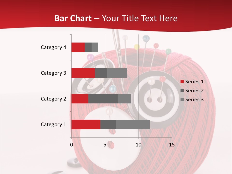 Red Sewing Accessory PowerPoint Template