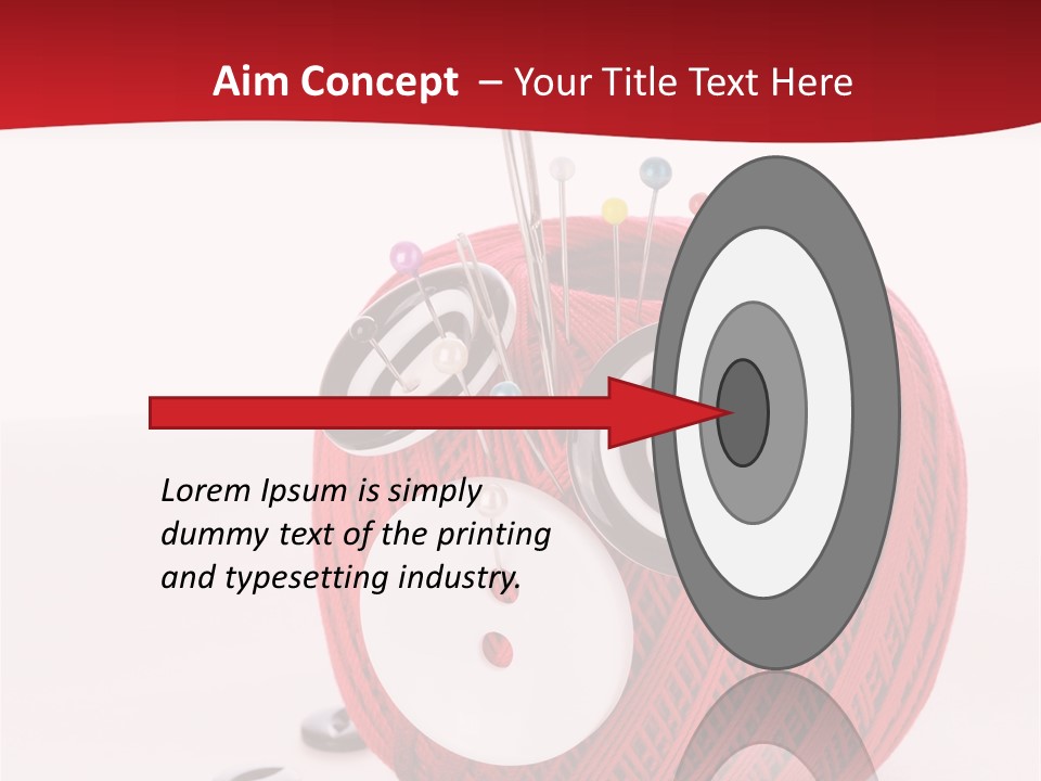 Red Sewing Accessory PowerPoint Template