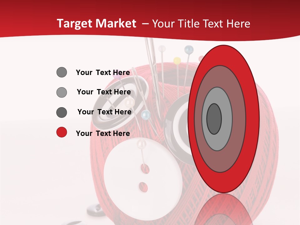 Red Sewing Accessory PowerPoint Template
