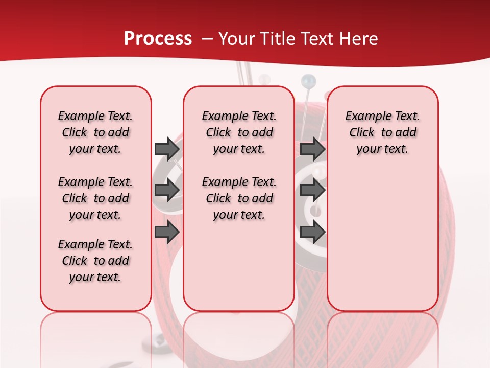Red Sewing Accessory PowerPoint Template