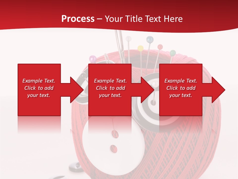 Red Sewing Accessory PowerPoint Template