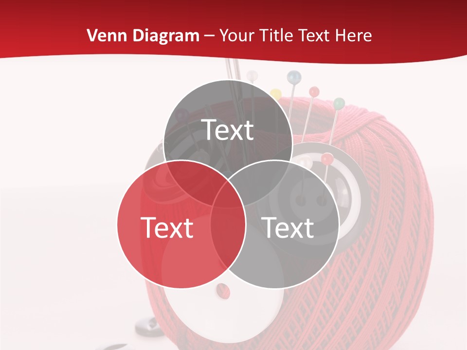 Red Sewing Accessory PowerPoint Template