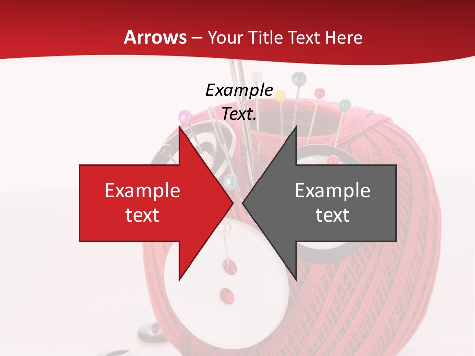Red Sewing Accessory PowerPoint Template