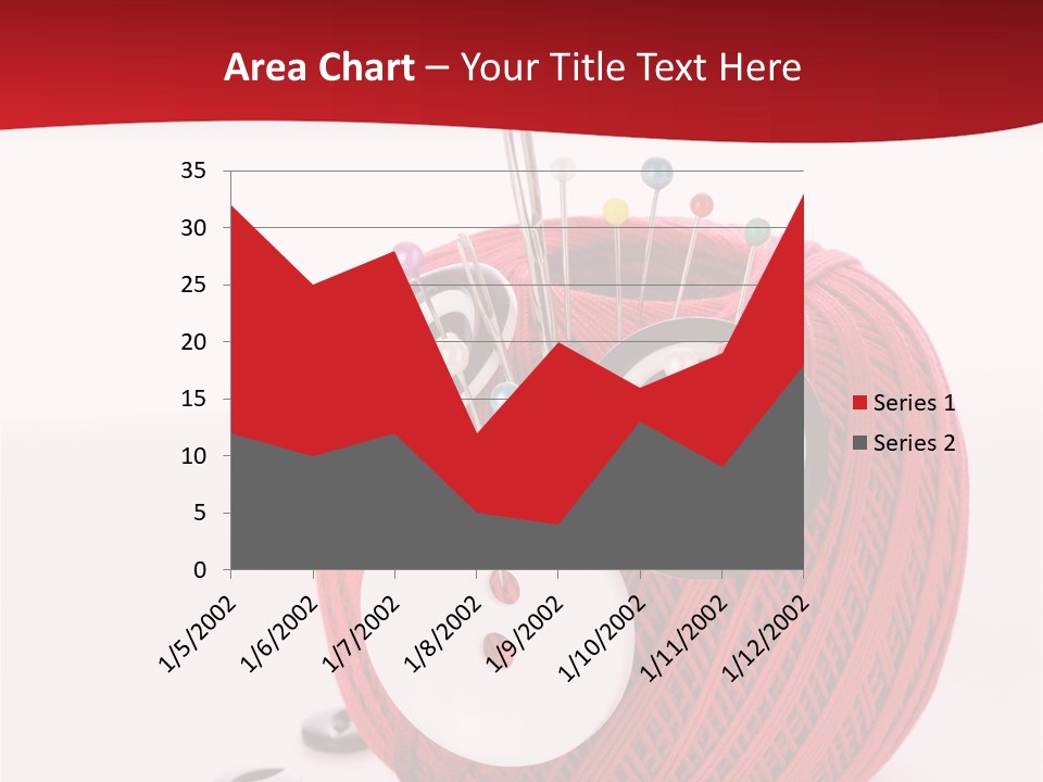 Red Sewing Accessory PowerPoint Template