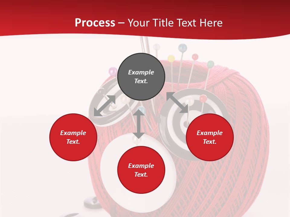 Red Sewing Accessory PowerPoint Template