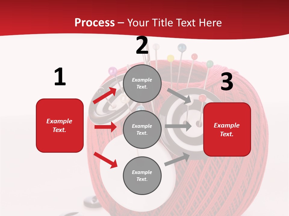 Red Sewing Accessory PowerPoint Template
