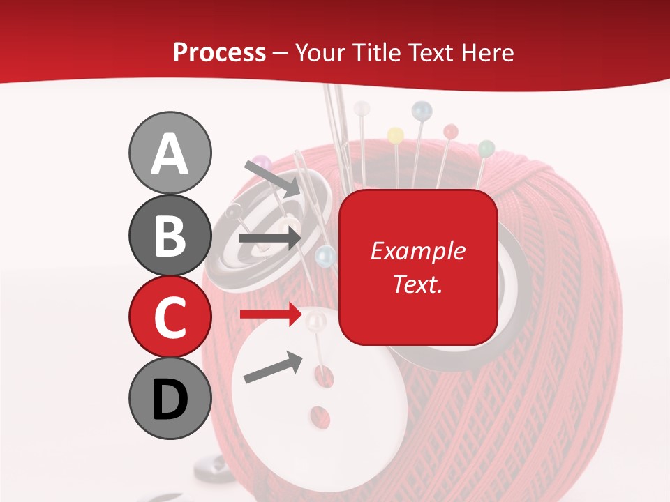 Red Sewing Accessory PowerPoint Template