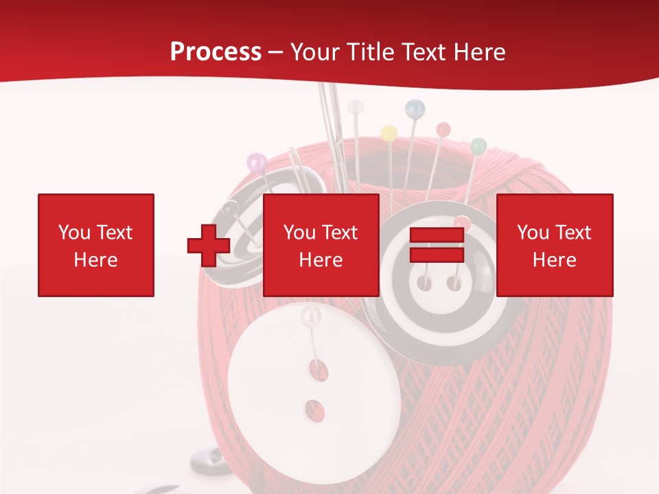Red Sewing Accessory PowerPoint Template
