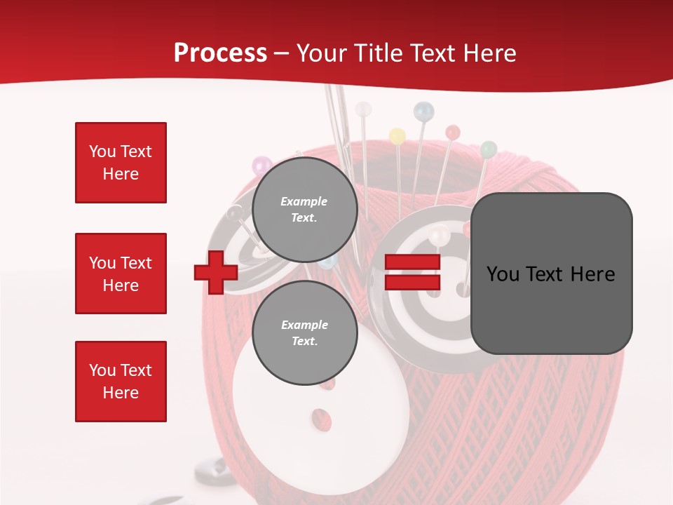 Red Sewing Accessory PowerPoint Template