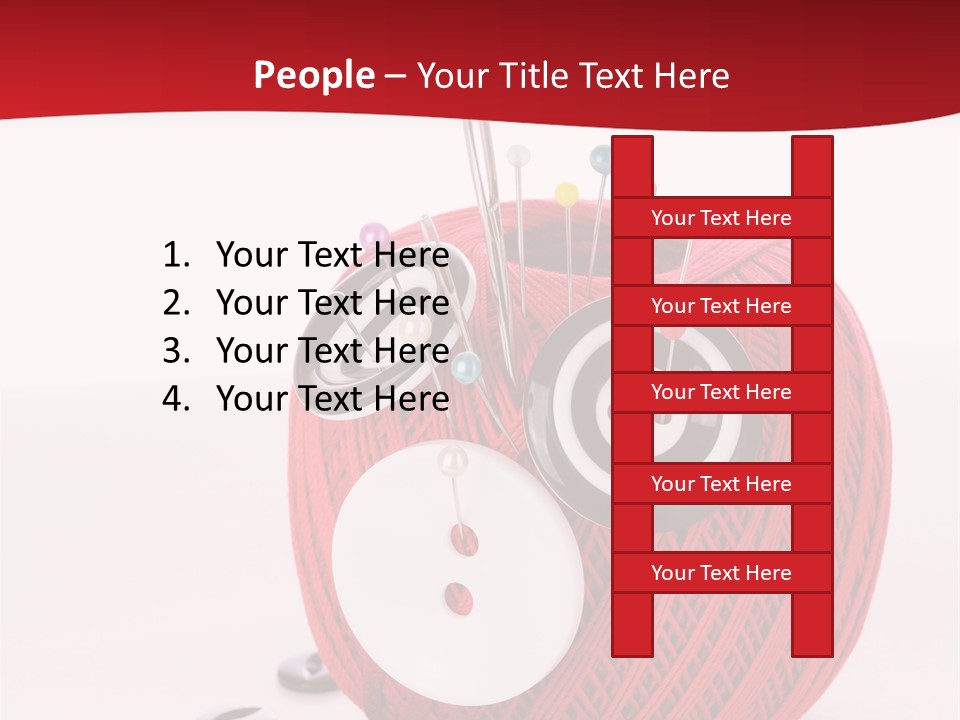 Red Sewing Accessory PowerPoint Template