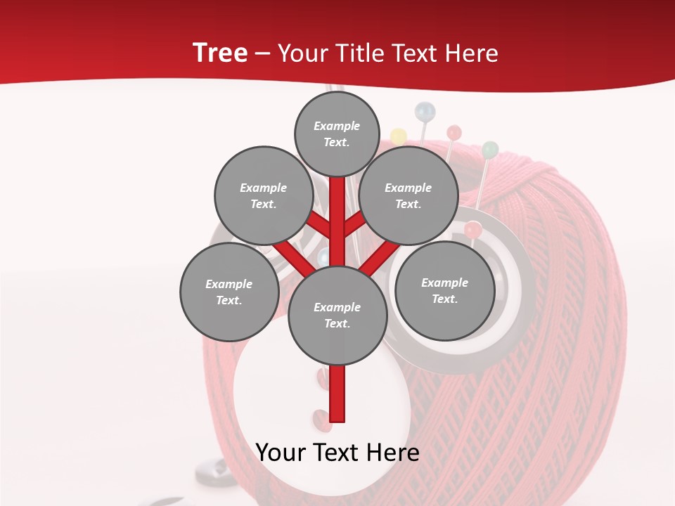 Red Sewing Accessory PowerPoint Template