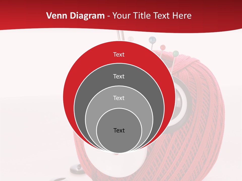 Red Sewing Accessory PowerPoint Template