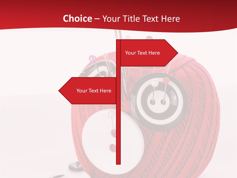 Red Sewing Accessory PowerPoint Template