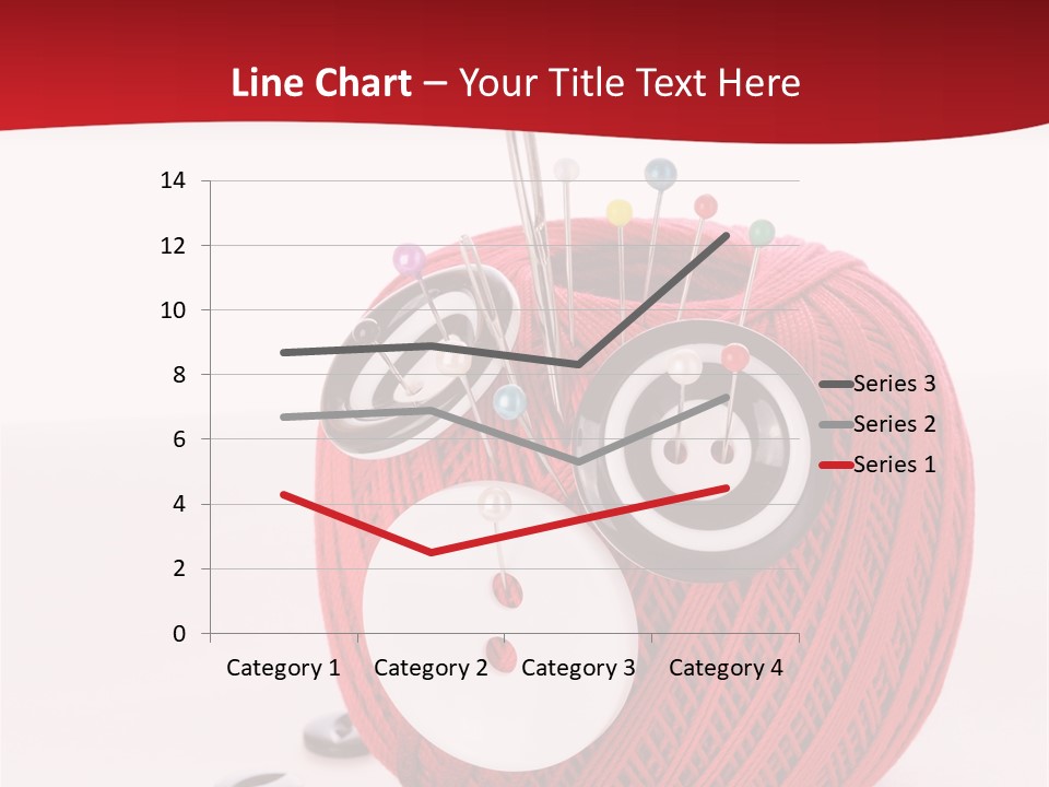 Red Sewing Accessory PowerPoint Template