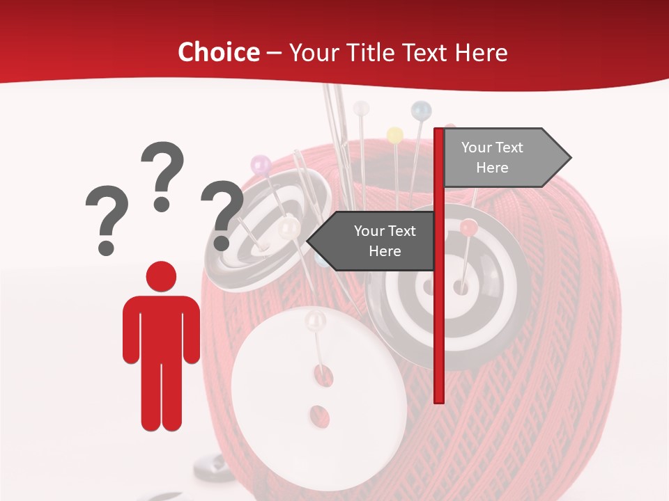 Red Sewing Accessory PowerPoint Template