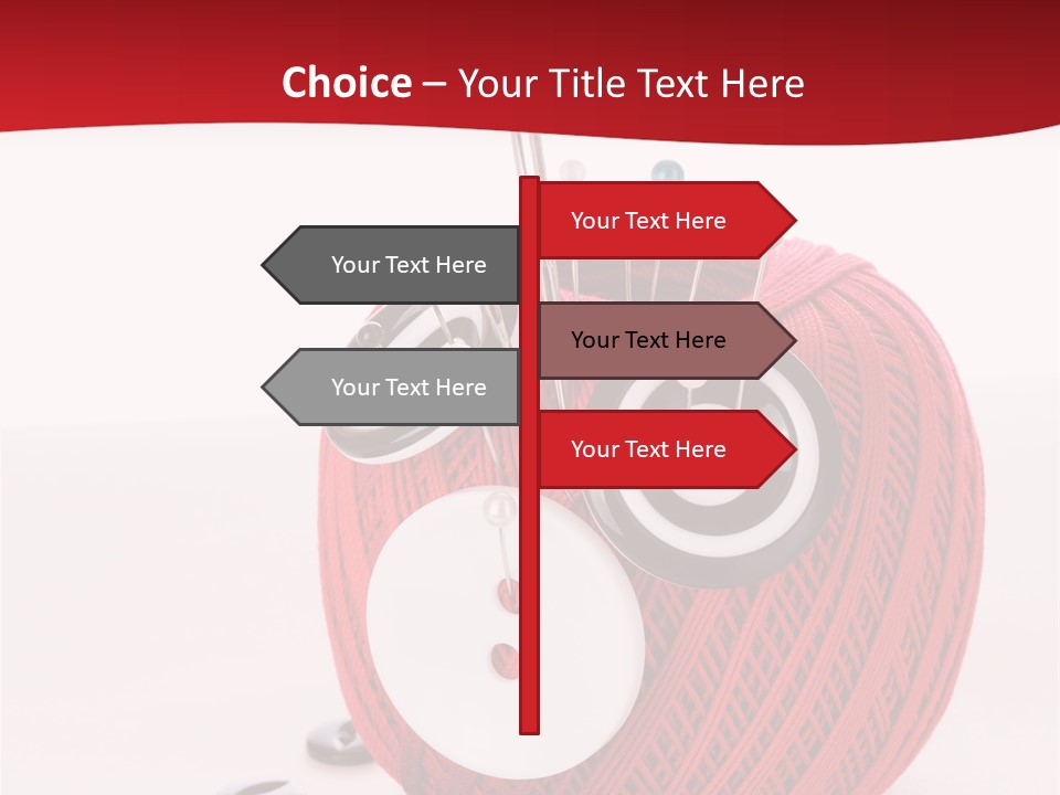 Red Sewing Accessory PowerPoint Template