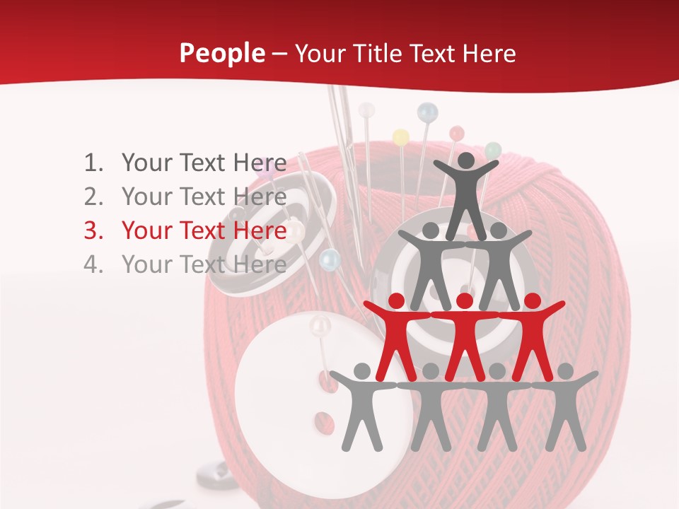 Red Sewing Accessory PowerPoint Template