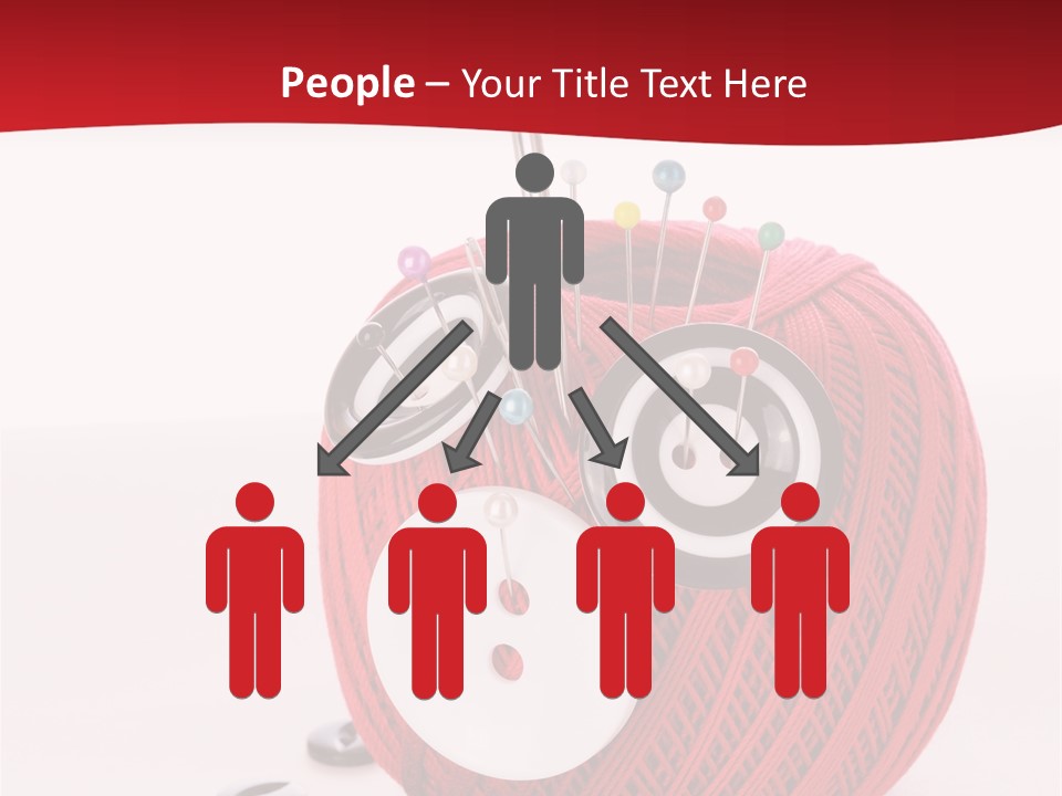 Red Sewing Accessory PowerPoint Template
