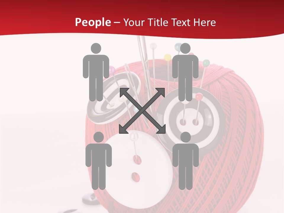 Red Sewing Accessory PowerPoint Template