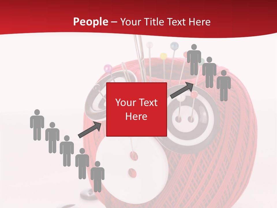 Red Sewing Accessory PowerPoint Template