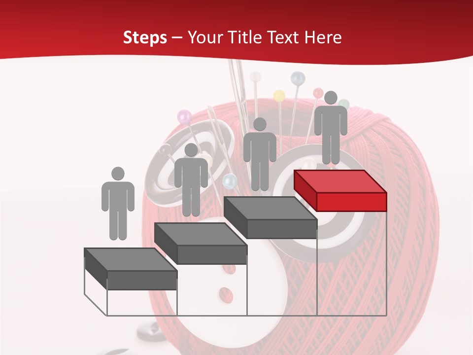 Red Sewing Accessory PowerPoint Template