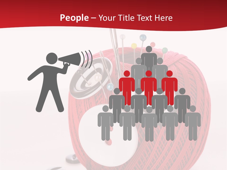 Red Sewing Accessory PowerPoint Template
