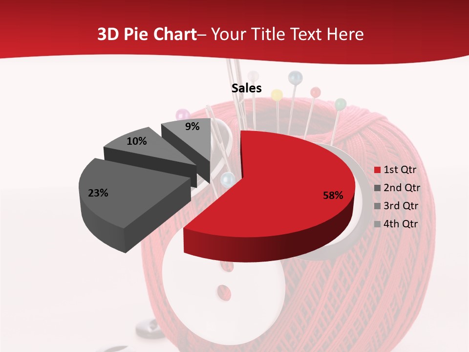 Red Sewing Accessory PowerPoint Template