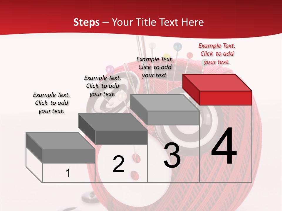 Red Sewing Accessory PowerPoint Template