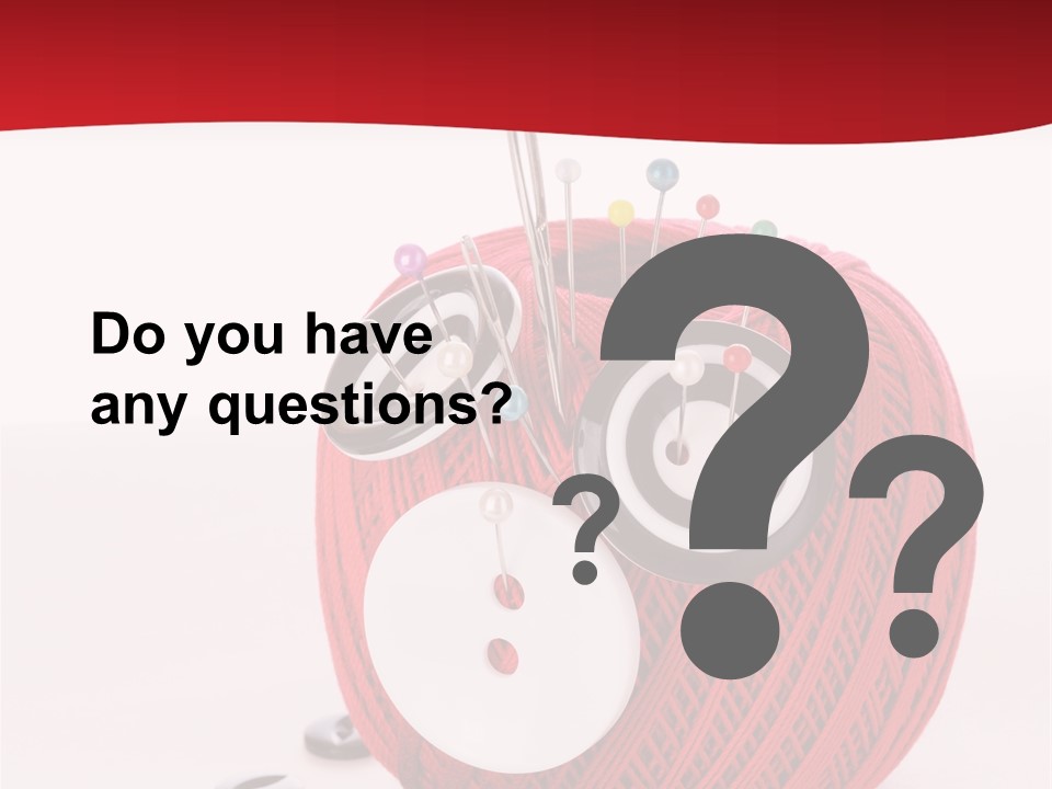 Red Sewing Accessory PowerPoint Template