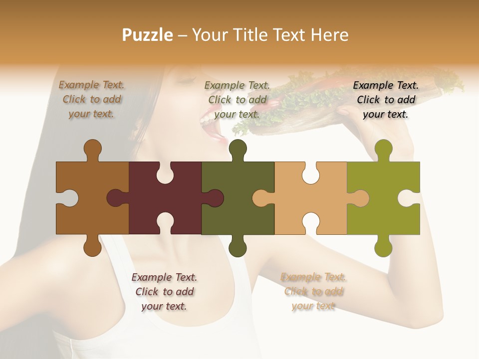 Snack Female Biting PowerPoint Template