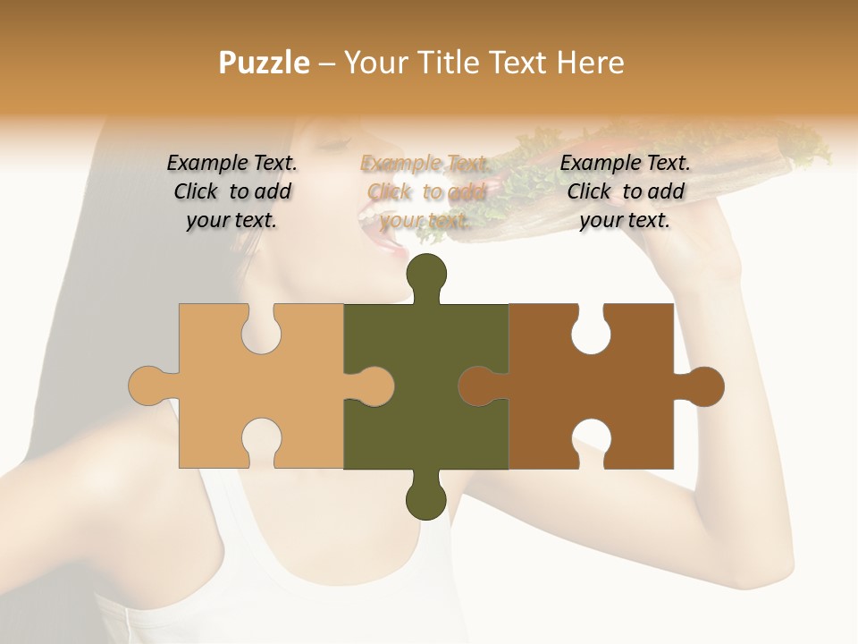 Snack Female Biting PowerPoint Template