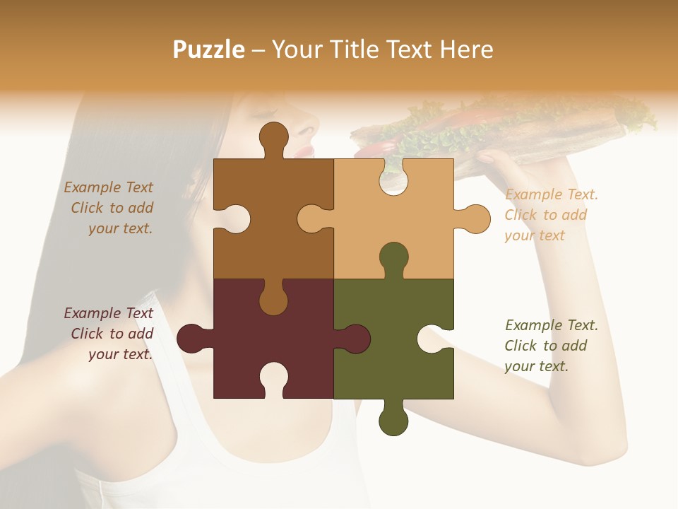 Snack Female Biting PowerPoint Template