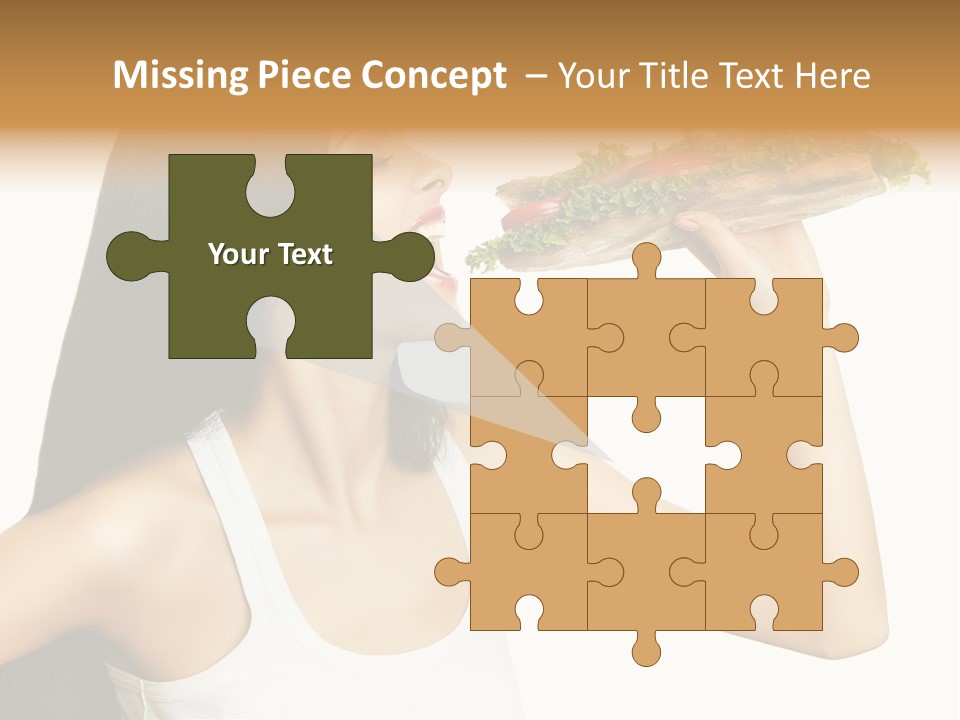 Snack Female Biting PowerPoint Template