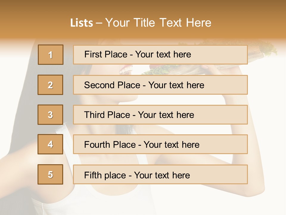 Snack Female Biting PowerPoint Template