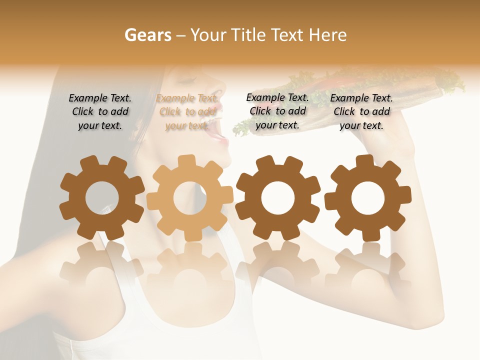 Snack Female Biting PowerPoint Template