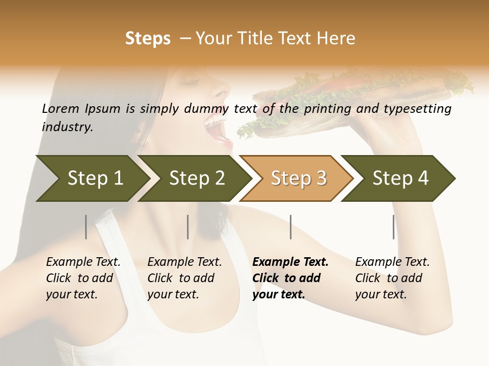 Snack Female Biting PowerPoint Template