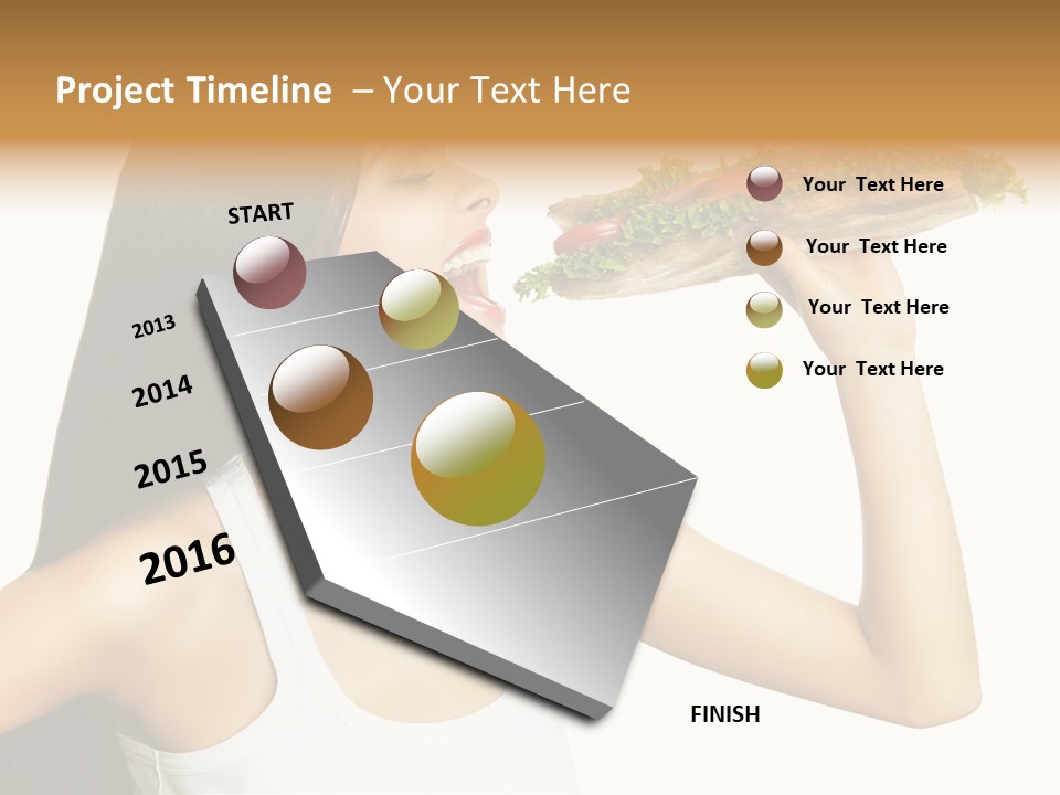 Snack Female Biting PowerPoint Template