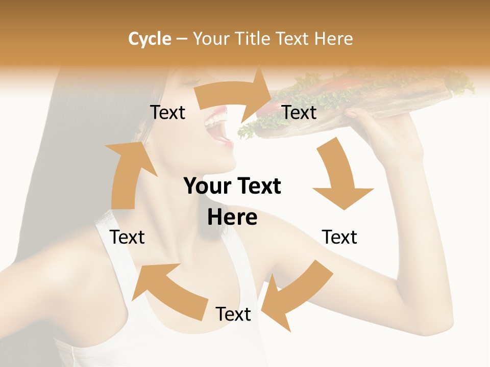 Snack Female Biting PowerPoint Template