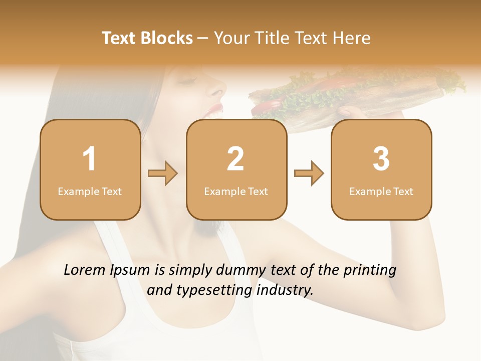 Snack Female Biting PowerPoint Template