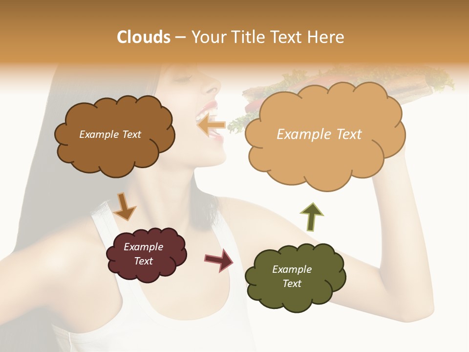 Snack Female Biting PowerPoint Template