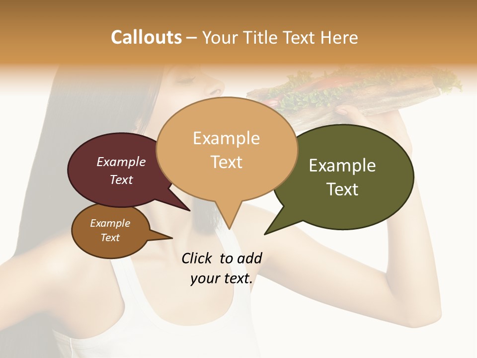 Snack Female Biting PowerPoint Template