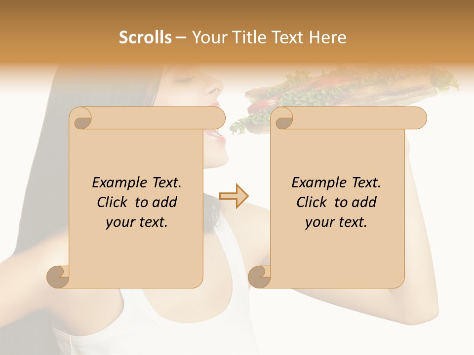 Snack Female Biting PowerPoint Template